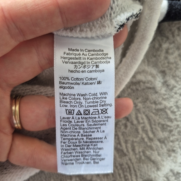 J. Crew Women's Nautical Terry Mock Neck Black & White Stripe Sweater Size Small - Picture 7 of 7